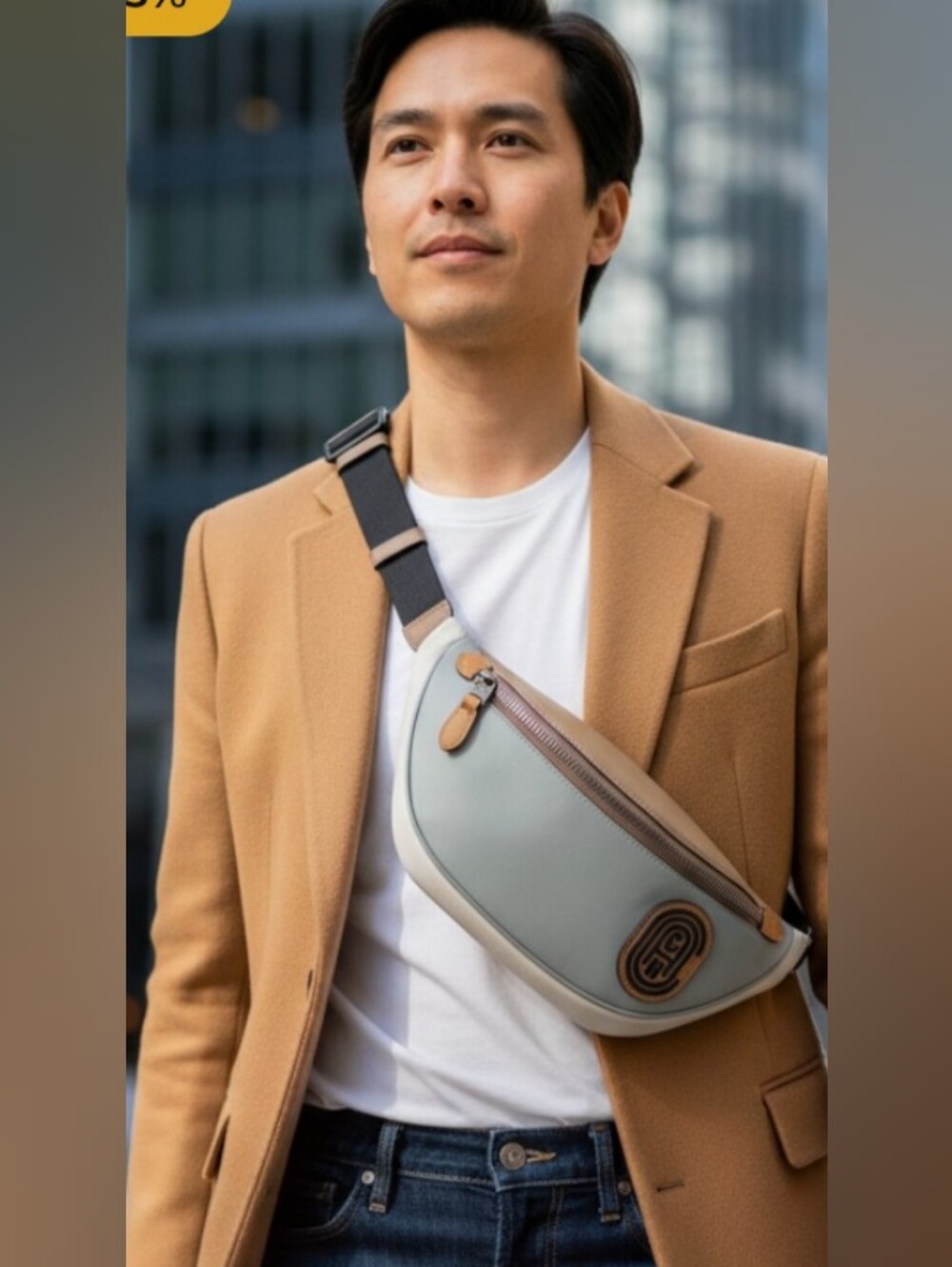 Coach‎ Rivington Belt Bag In Colorblock Washed Steel UNISEXY